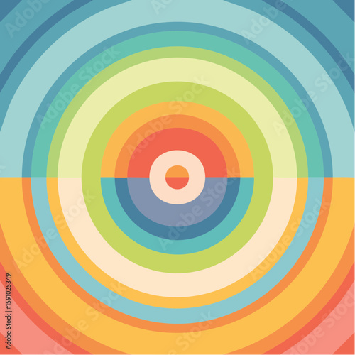 gentle loop of concentric circles softly expanding and contracting