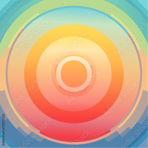 gentle loop of concentric circles softly expanding and contracting