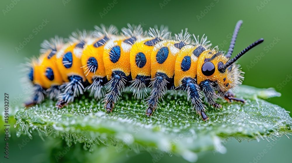 Close-up of a colorful caterpillar Close-up of a colorful caterpillar