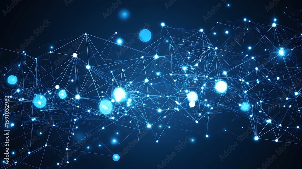 Fototapeta premium Abstract network design with glowing points and lines (7)