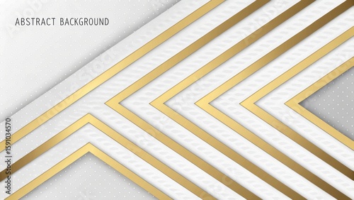 Abstract background with gold chevron lines on a layered white and gray dotted surface