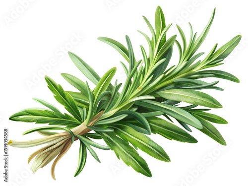 illustration of  fresh tarragon generative ai