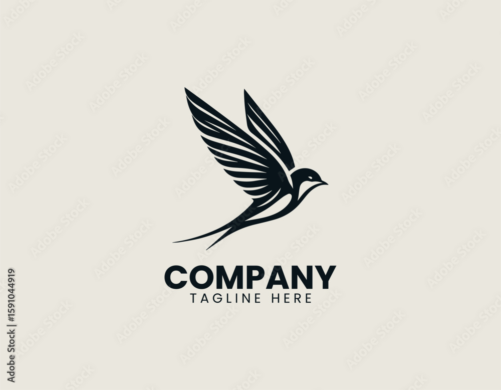 Obraz premium swallow bird vector logo design