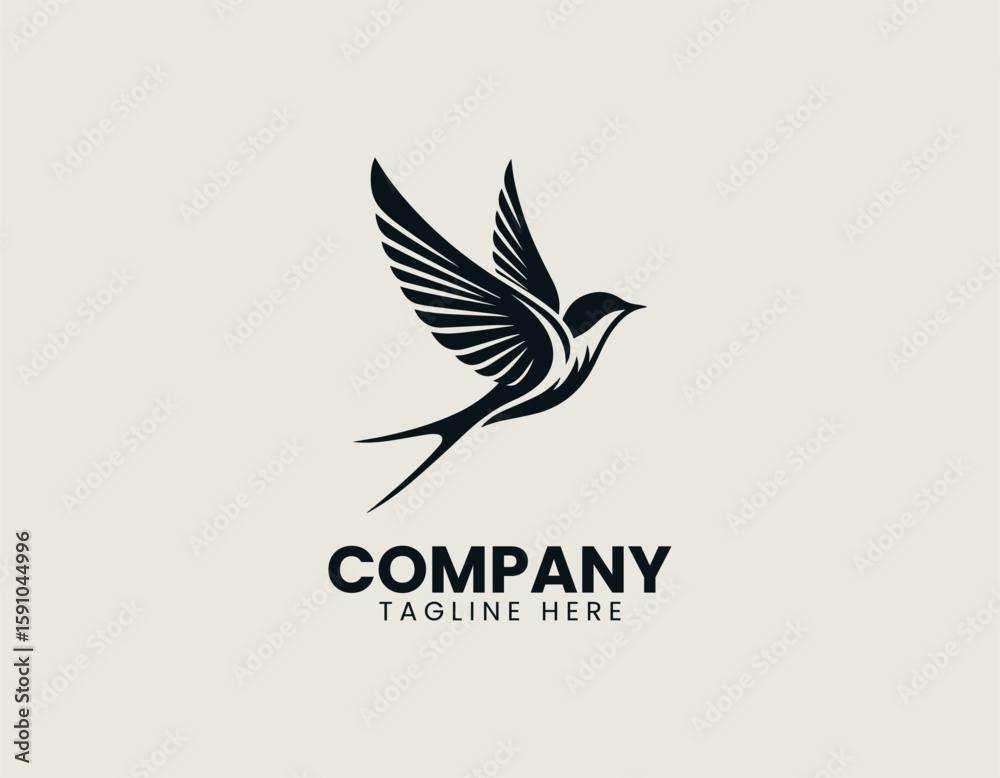Obraz premium swallow bird vector logo design