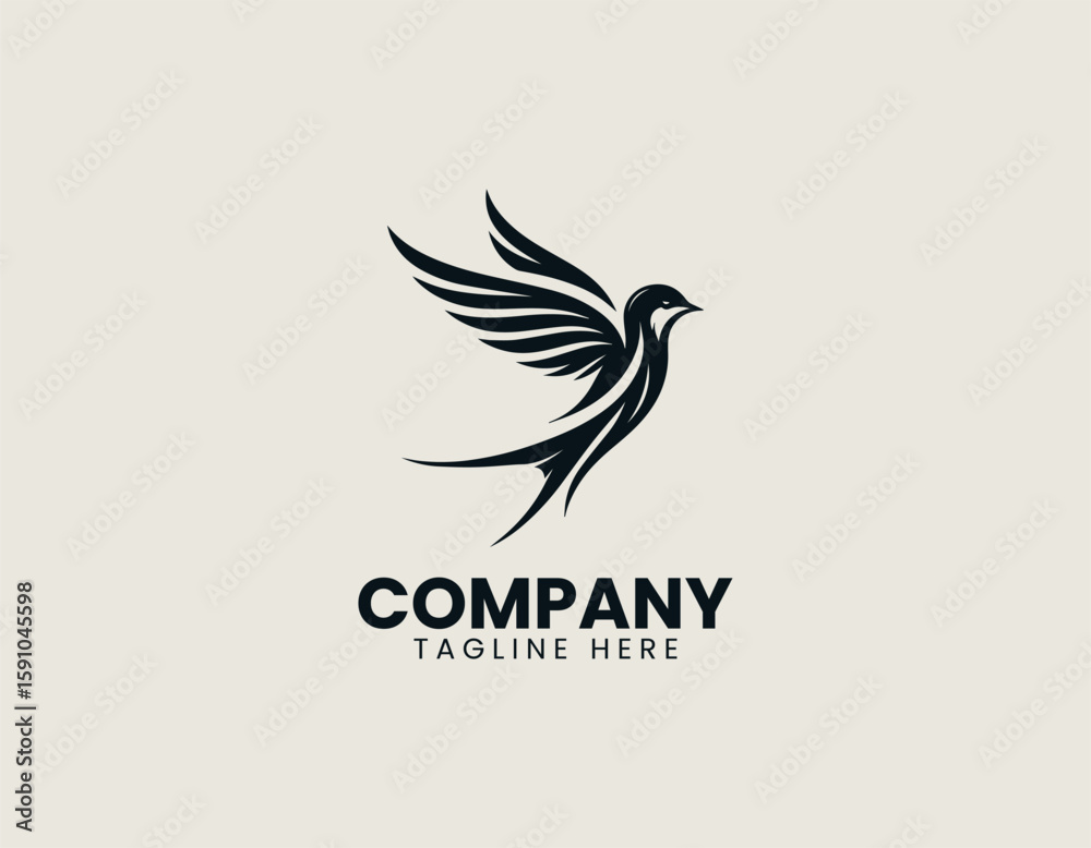 Obraz premium swallow bird vector logo design
