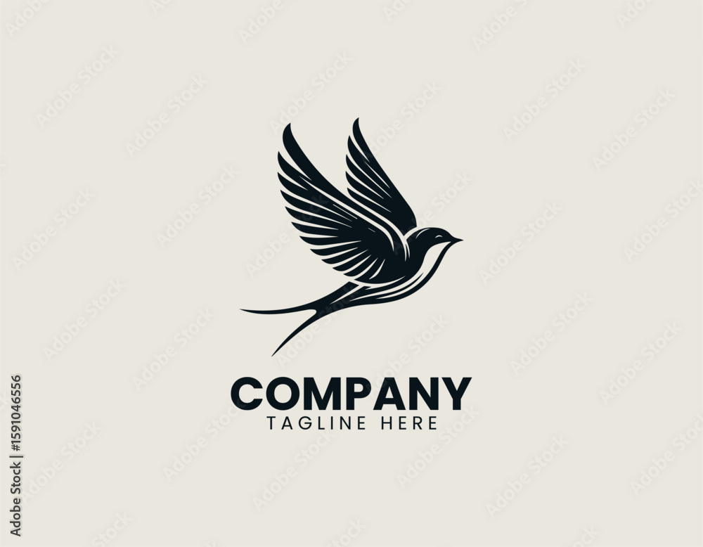 Obraz premium swallow bird vector logo design