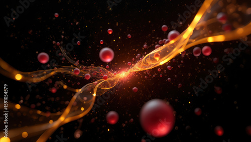 abstract background with red bubbles