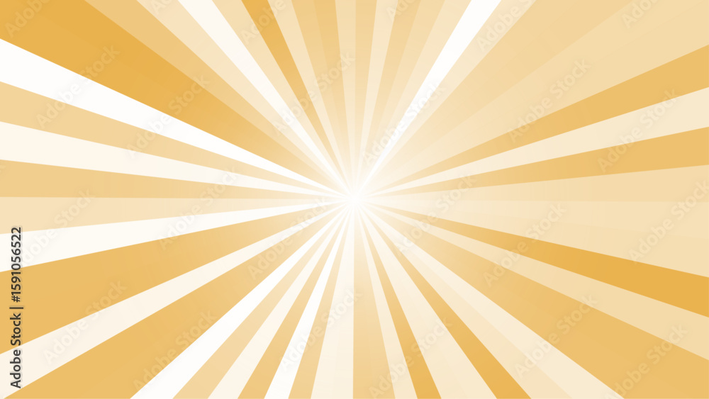 Fototapeta premium Yellow and white sunbeams pattern. Sun rays vector background. Sun beams background minimal design. vector illustration