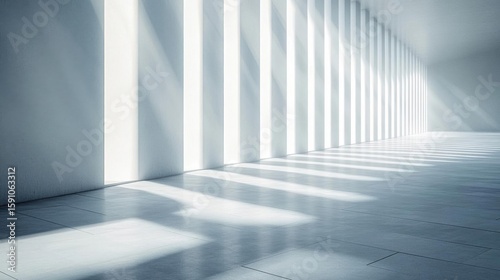 Light Streaming through hallway with Clean Architecture and Modern Design.