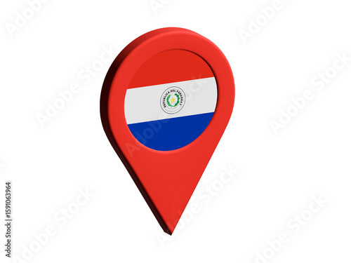 Free Download The flag of Paraguay, The flag of Paraguay in location icon, mockup of Paraguay flag - GFXLoad