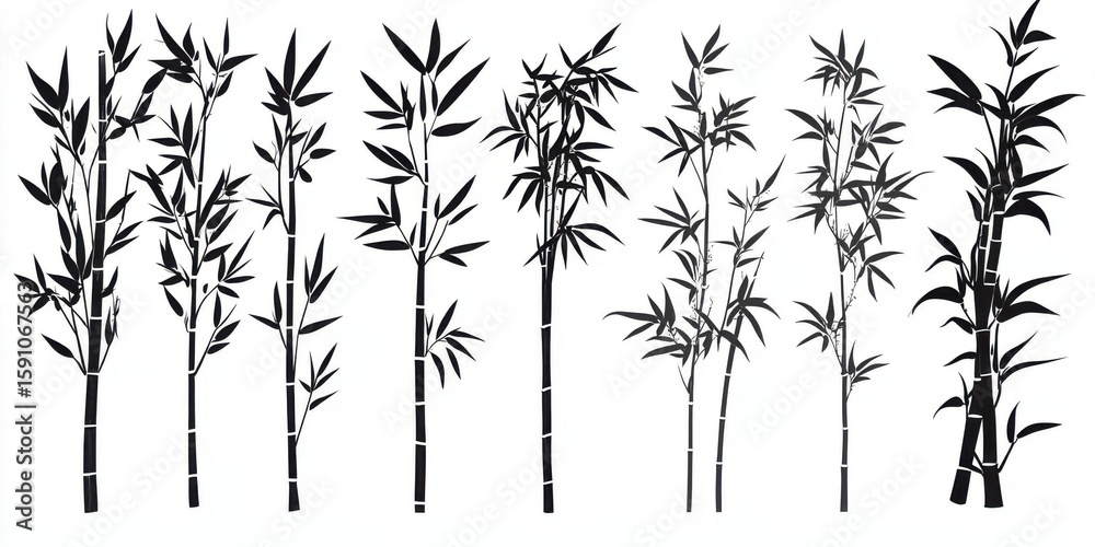 Obraz premium Bamboo Forest grows Tall and Graceful with Asian Theme.