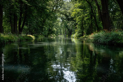 breathtaking summer landscapes showcasing lush green forests and serene parks from  different countries around