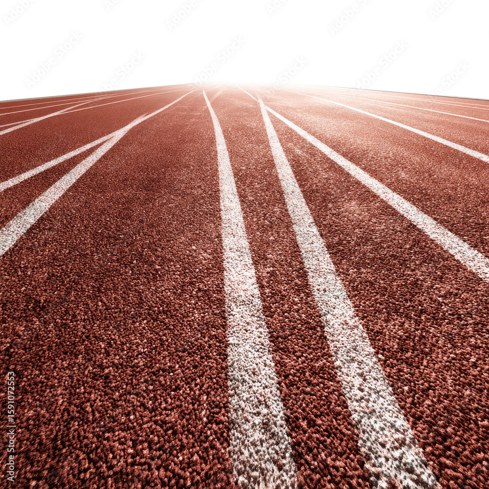 Perspectives Of A Running Track Isolated On White Background Perspectives Of A Running Track Isolated On White Background