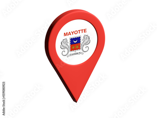 Free Download The flag of Mayotte, The flag of Mayotte in location icon, mockup of Mayotte flag - GFXLoad
