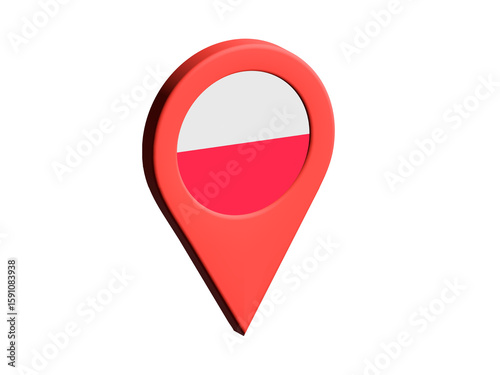 The flag of Poland, The flag of Poland in location icon, mockup of Poland flag Free Download The flag of Poland, The flag of Poland in location icon, mockup of Poland flag - GFXLoad