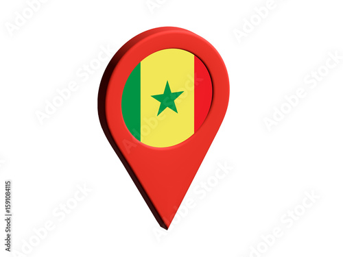The flag of Senegal, The flag of Senegal in location icon, mockup of Senegal flag Free Download The flag of Senegal, The flag of Senegal in location icon, mockup of Senegal flag - GFXLoad
