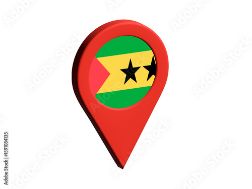Free Download The flag of São Tomé and Príncipe, The flag of São Tomé and Príncipe in location icon, mockup of São Tomé and Príncipe flag - GFXLoad
