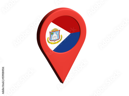 The flag of Sint Maarten (Dutch part), The flag of Sint Maarten (Dutch part) in location icon, mockup of Sint Maarten (Dutch part) flag