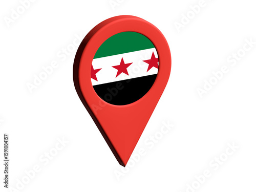 The flag of Syrian Arab Republic, The flag of Syrian Arab Republic in location icon, mockup of Syrian Arab Republic flag