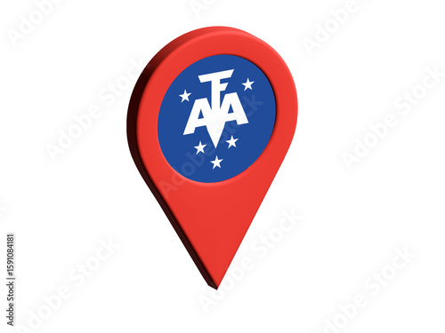The flag of French Southern Territories, The flag of French Southern Territories in location icon, mockup of French Southern Territories flag