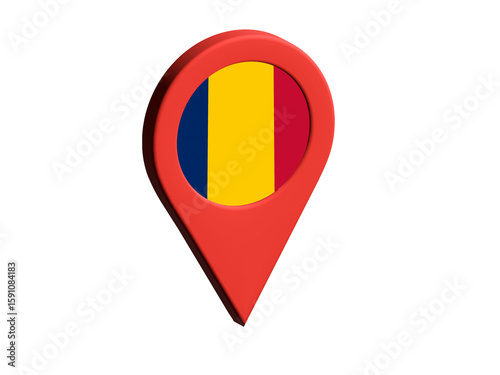 The flag of Chad, The flag of Chad in location icon, mockup of Chad flag Free Download The flag of Chad, The flag of Chad in location icon, mockup of Chad flag - GFXLoad