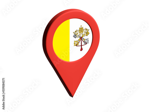 The flag of Holy See (Vatican City State), The flag of Holy See (Vatican City State) in location icon, mockup of Holy See (Vatican City State) flag