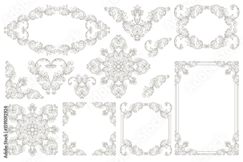 Frames And Borders Classical baroque vector of vintage element for design Decorative design element filigree calligraphy vector You can use for wedding decoration of greeting card
