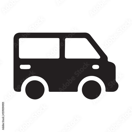 Commercial Van Vector Transportation Icon for Business Delivery and Logistics Services
