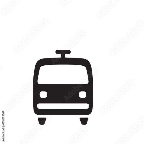 Simple Black and White Transport Icon A Clean and Minimalist Vector Illustration of a Bus