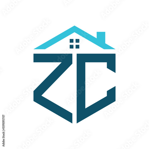ZC House Logo Design Template. Letter ZC Logo for Real Estate, Construction or any House Related Business