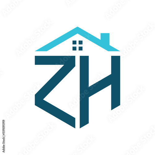 ZH House Logo Design Template. Letter ZH Logo for Real Estate, Construction or any House Related Business