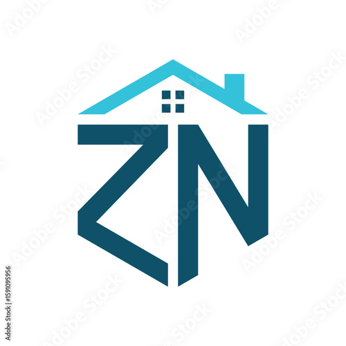 ZN House Logo Design Template. Letter ZN Logo for Real Estate, Construction or any House Related Business
