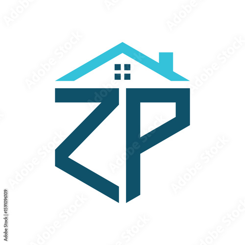 ZP House Logo Design Template. Letter ZP Logo for Real Estate, Construction or any House Related Business