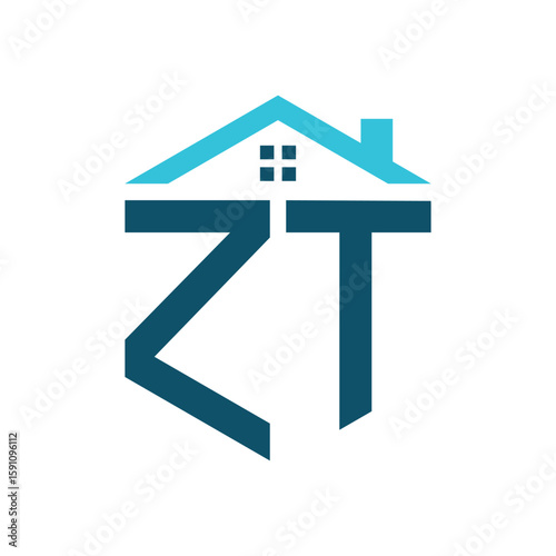ZT House Logo Design Template. Letter ZT Logo for Real Estate, Construction or any House Related Business