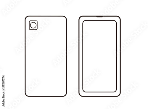 スマホ線画イラスト　表裏セット