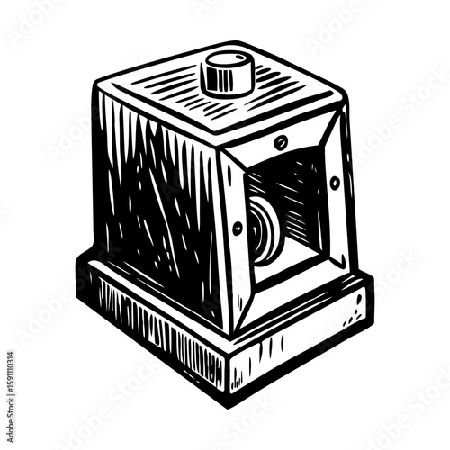 A vintage style illustration showing siren box