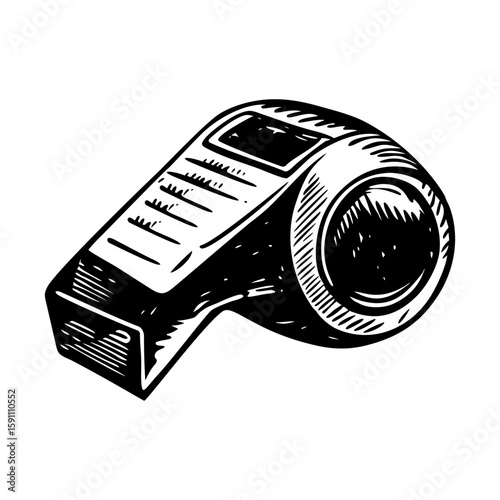 A vintage style illustration showing whistle