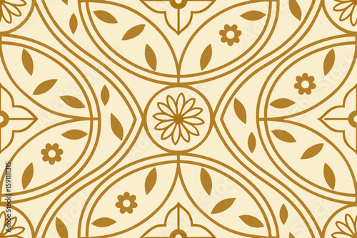 Golden Floral Geometric Pattern ornate