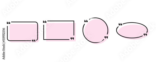 Big Set of Quote Box Frames with Speech Quotation Marks, Ideal for Creative Text Design, Definitions, and Citations