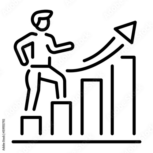 An outline style icon depicting personal development