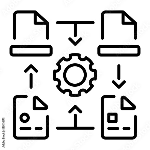 A linear style icon representing repository