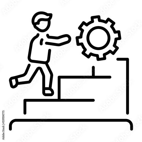 A linear style icon representing challenges