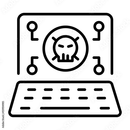 A linear style icon representing malware