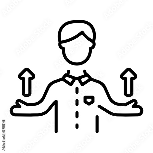 A line style icon showing personal growth