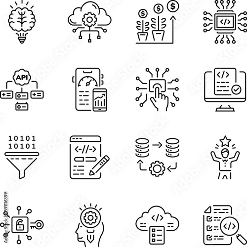 Pack of Web Development Linear Style Icons 


