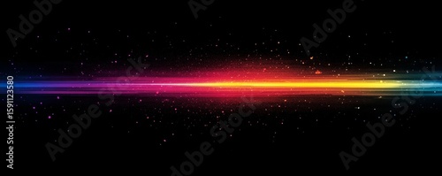 Vibrant rainbow gradient on a black background, symbolizing movement, energy, and dynamic color flow, ideal for event or music cover designs, Generative AI