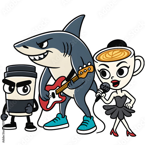 Wallpaper Mural Italian Brainrot Meme Character Ballerina Cappuccina Cappuccino Assassino Tralalero Tralala music band Torontodigital.ca