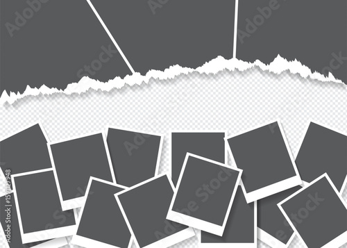 Realistic picture frame college set. Set of blank photo frames. Realistic picture frame mockups. vector art