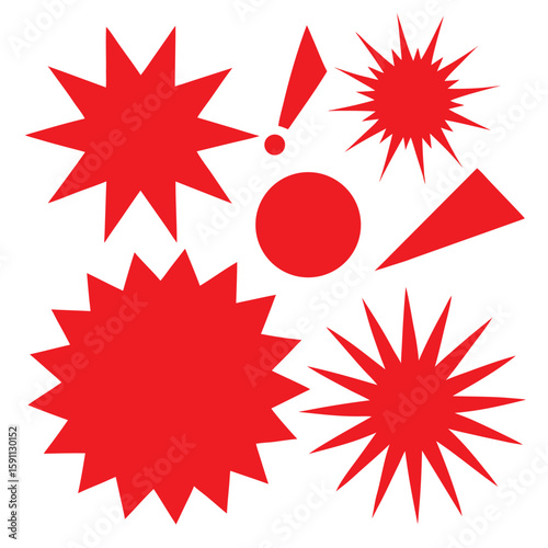 A vibrant set of red and white paint splashes bursts into a star-shaped autumn sale design