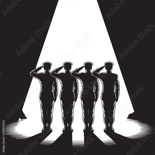 Patriotic Salute Silhouettes for Veterans

